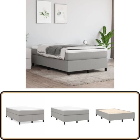 Boxspringbett mit Matratze Hellgrau 120x200 cm Stoff - Boxspringbett - Doppelbett - Bettenrahmen - Matratze - Matratzenauflage