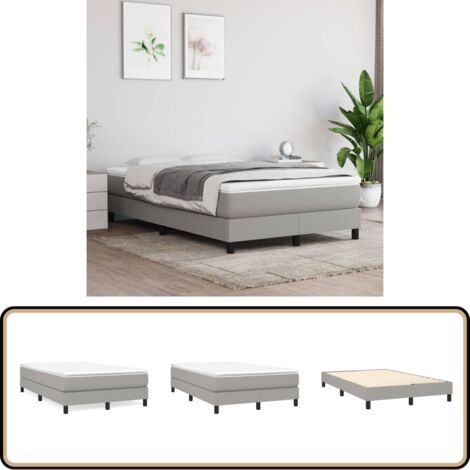 Boxspringbett mit Matratze Hellgrau 120x200 cm Stoff - Boxspringbett - Doppelbett - Bettenrahmen - Matratze - Matratzenauflage