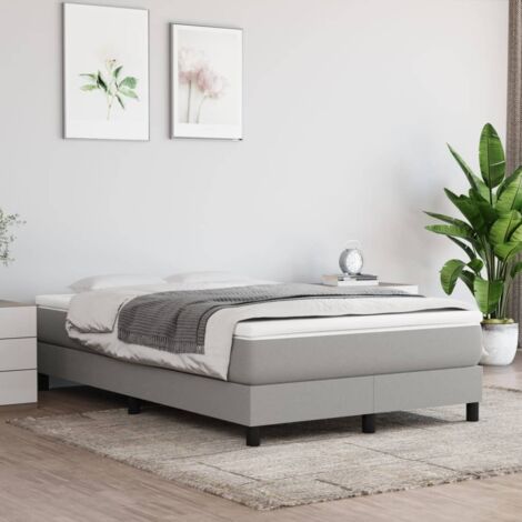 Boxspringbett mit Matratze Hellgrau 120x200 cm Stoff vidaXL
