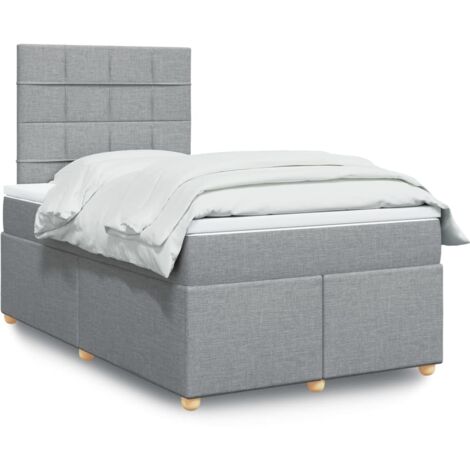 Boxspringbett mit Matratze Hellgrau 120x200 cm Stoff vidaXL