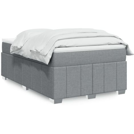 Boxspringbett mit Matratze Hellgrau 120x200 cm Stoff vidaXL