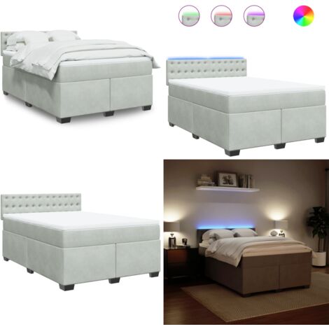 Boxspringbett mit Matratze Hellgrau 140x200 cm Samt - Boxspringbett - Doppelbett - Samtbett - Samt - Liegekomfort - Home & Living
