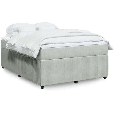Boxspringbett mit Matratze Hellgrau 140x200 cm Samt vidaXL