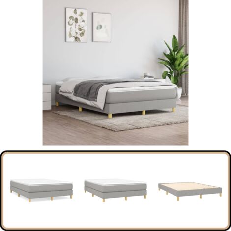 Boxspringbett mit Matratze Hellgrau 140x200 cm Stoff - Boxspringbett - Doppelbett - Bettgestell - Betten - Matratze
