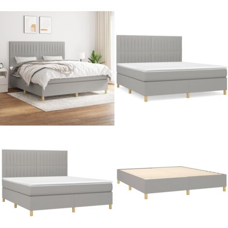 Boxspringbett mit Matratze Hellgrau 160x200 cm Stoff - Boxspringbett - Betten - Schlafräume - Doppelbett - Hellgraues Bett - Home & Living