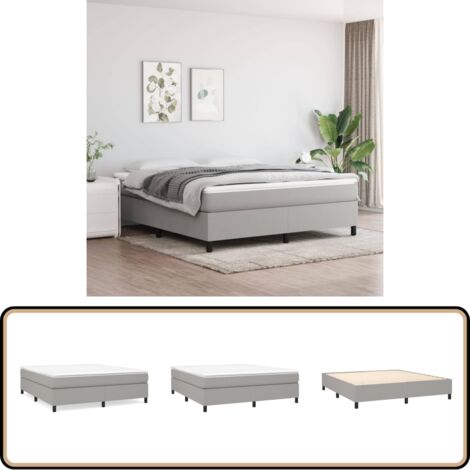 Boxspringbett mit Matratze Hellgrau 160x200 cm Stoff - Boxspringbett - Doppelbett - Bettenrahmen - Matratze - Matratzenauflage