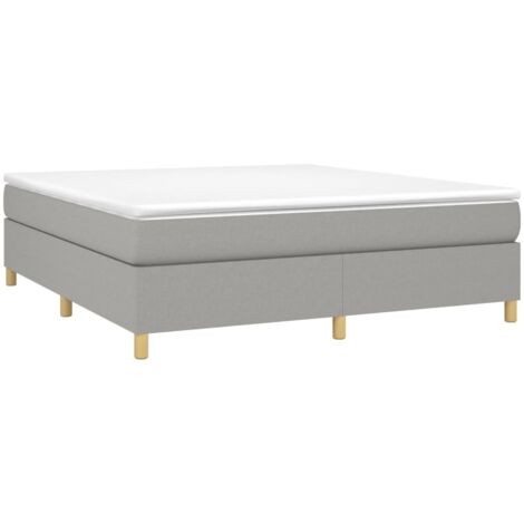 Boxspringbett mit Matratze Hellgrau 160x200 cm Stoff vidaXL
