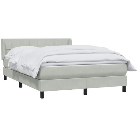 Boxspringbett mit Matratze Hellgrau 160x210 cm Samt vidaXL