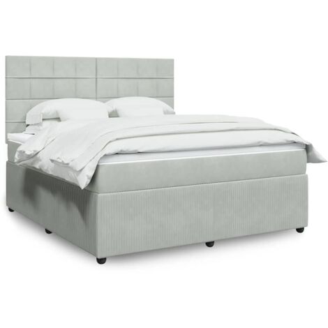 Boxspringbett mit Matratze Hellgrau 180x200 cm Samt vidaXL