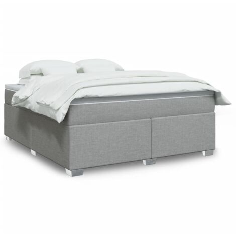 Boxspringbett mit Matratze Hellgrau 180x200 cm Stoff vidaXL