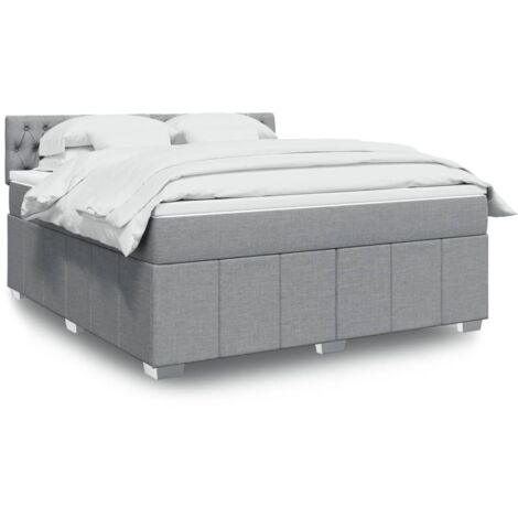 Boxspringbett mit Matratze Hellgrau 180x200 cm Stoff vidaXL