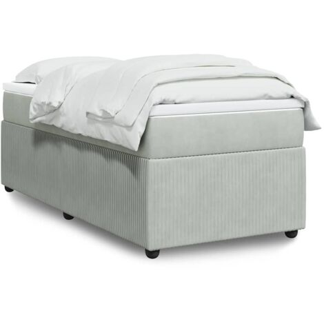 Boxspringbett mit Matratze Hellgrau 90x190 cm Samt vidaXL984012