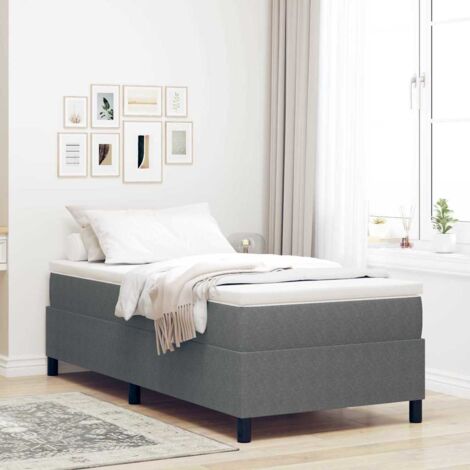 Boxspringbett mit Matratze Hellgrau 90x200 cm Cordstoff vidaXL850817