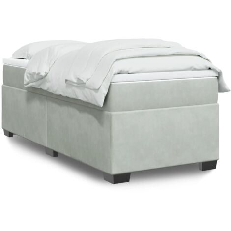 Boxspringbett mit Matratze Hellgrau 90x200 cm Samt vidaXL429312