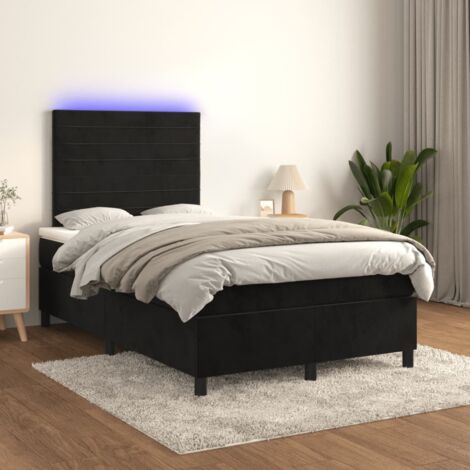 Boxspringbett mit Matratze & LED Schwarz 120x200 cm Samt vidaXL