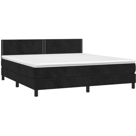 Boxspringbett mit Matratze & LED Schwarz 180x200 cm Samt vidaXL