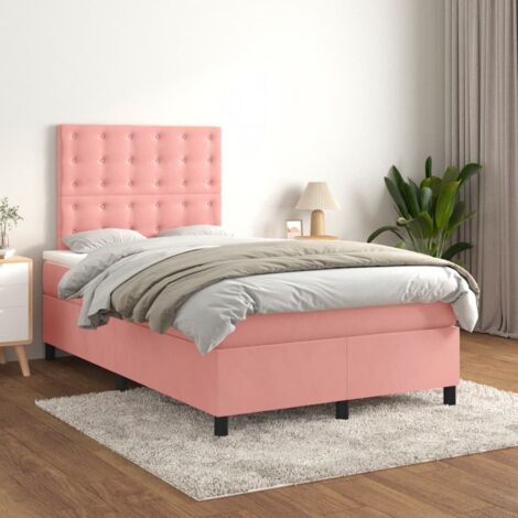 Boxspringbett mit Matratze Rosa 120x200 cm Samt vidaXL