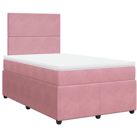 Boxspringbett mit Matratze Rosa 120x200 cm Samt vidaXL