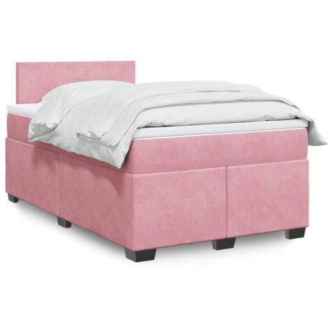 Boxspringbett mit Matratze Rosa 120x200 cm Samt vidaXL