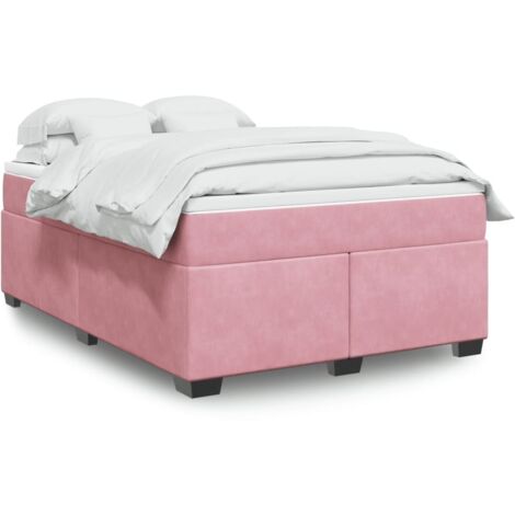 Boxspringbett mit Matratze Rosa 140x200 cm Samt vidaXL