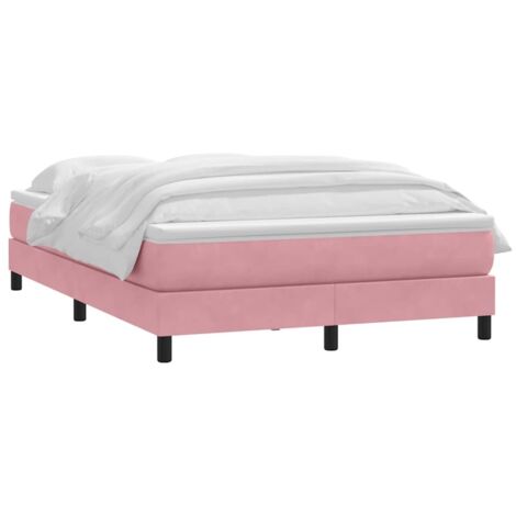 Boxspringbett mit Matratze Rosa 160x220 cm Samt vidaXL