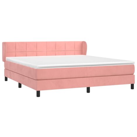 Boxspringbett mit Matratze Rosa 180x200 cm Samt vidaXL