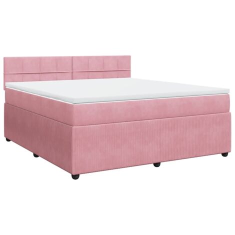 Boxspringbett mit Matratze Rosa 180x200 cm Samt vidaXL