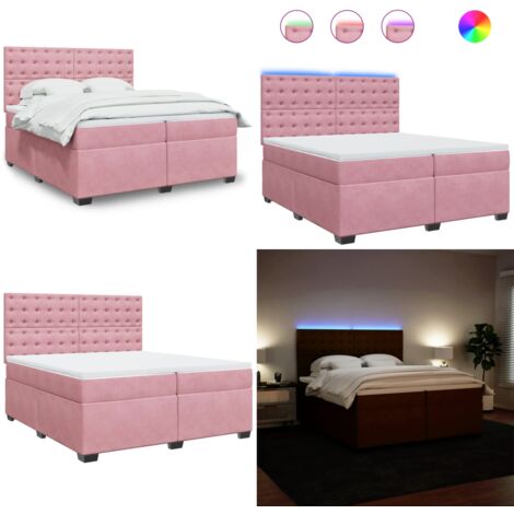 Boxspringbett mit Matratze Rosa 200x200 cm Samt - Boxspringbett - Doppelbett - Samtbett - Rosa Bett - Hochwertiges Bett - Home & Living