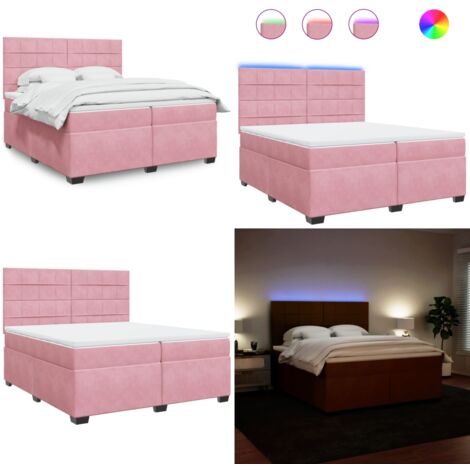 Boxspringbett mit Matratze Rosa 200x200 cm Samt - Boxspringbett - Doppelbett - Samtbett - Rosa Bett - Hochwertiges Bett - Home & Living
