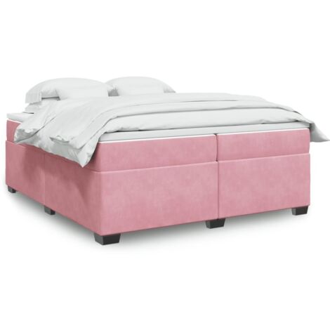 Boxspringbett mit Matratze Rosa 200x200 cm Samt vidaXL