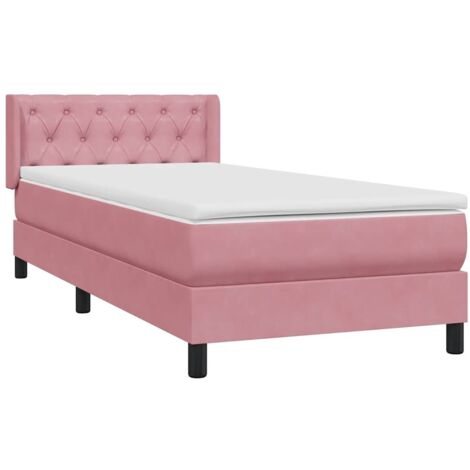 Boxspringbett mit Matratze Rosa 80x220 cm Samt vidaXL