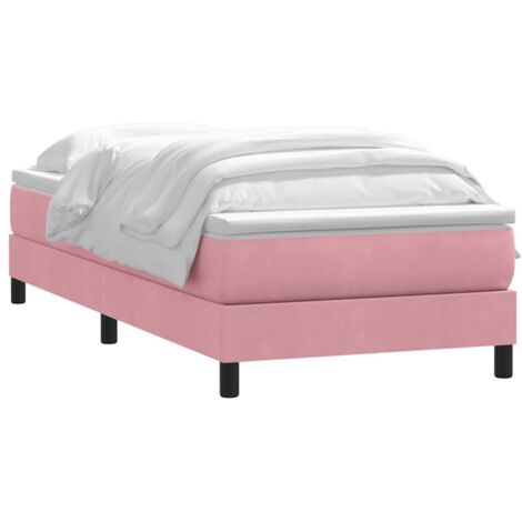 Boxspringbett mit Matratze Rosa 80x220 cm Samt vidaXL