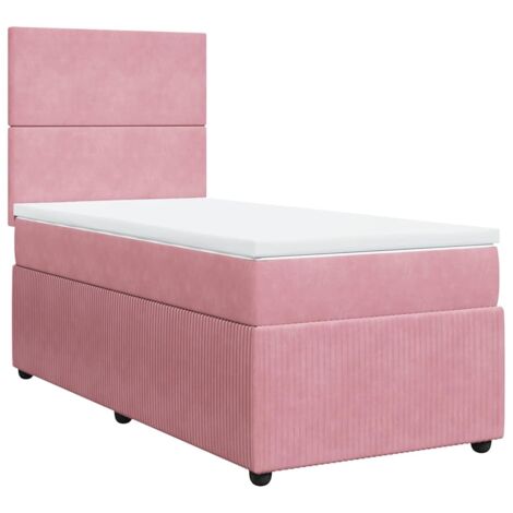 Boxspringbett mit Matratze Rosa 90x190 cm Samt vidaXL