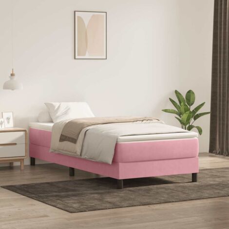 Boxspringbett mit Matratze Rosa 90x210 cm Samt vidaXL
