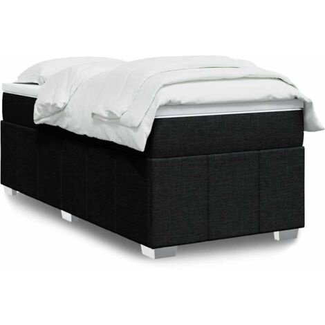 Boxspringbett mit Matratze Schwarz 100x200 cm Stoff vidaXL