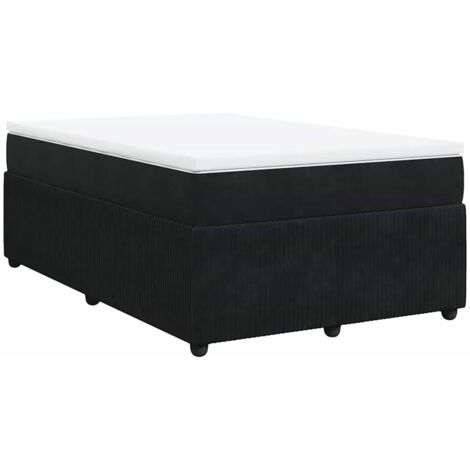 Boxspringbett mit Matratze Schwarz 120x200 cm Samt vidaXL