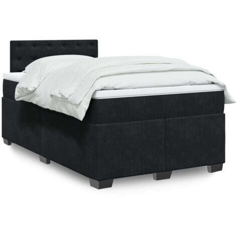 Boxspringbett mit Matratze Schwarz 120x200 cm Samt vidaXL