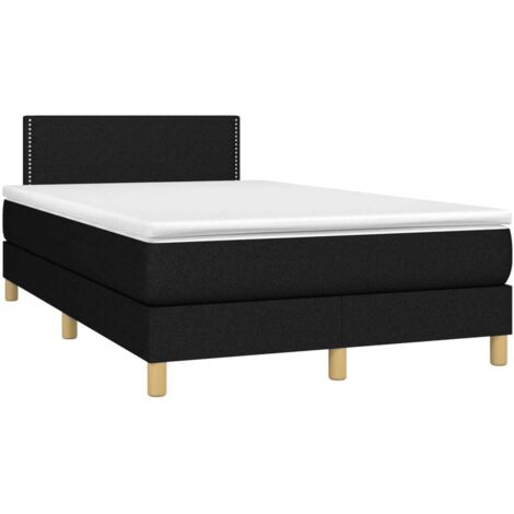 Boxspringbett mit Matratze Schwarz 120x200 cm Stoff vidaXL