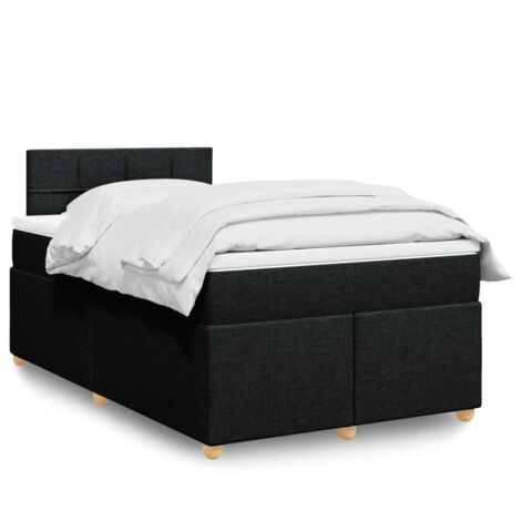 Boxspringbett mit Matratze Schwarz 120x200 cm Stoff vidaXL