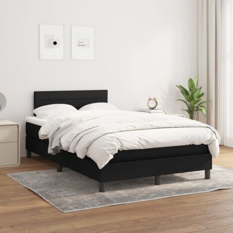 Boxspringbett mit Matratze Schwarz 120x200 cm Stoff vidaXL