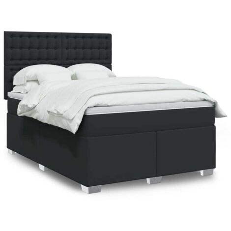 Boxspringbett mit Matratze Schwarz 140x200 cm Kunstleder vidaXL