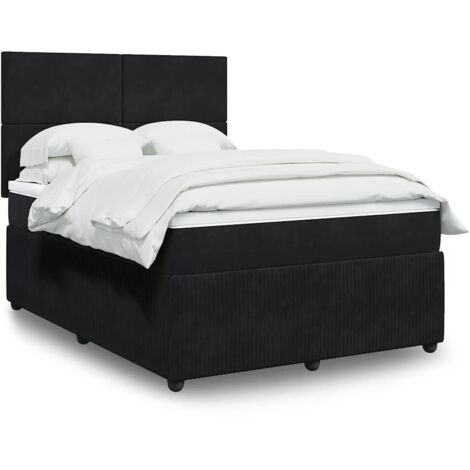 Boxspringbett mit Matratze Schwarz 140x200 cm Samt vidaXL