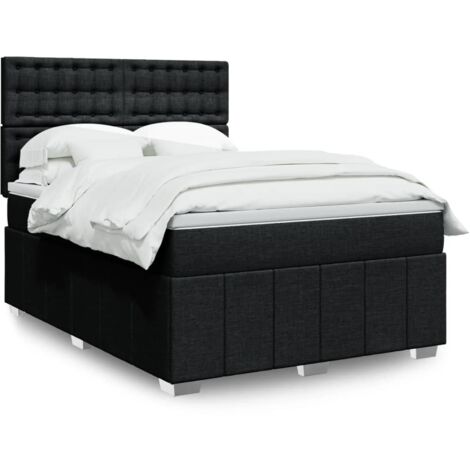 Boxspringbett mit Matratze Schwarz 140x200 cm Stoff vidaXL