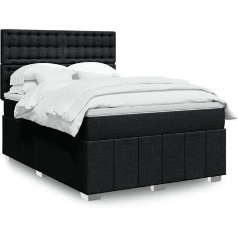 Boxspringbett mit Matratze Schwarz 140x200 cm Stoff vidaXL