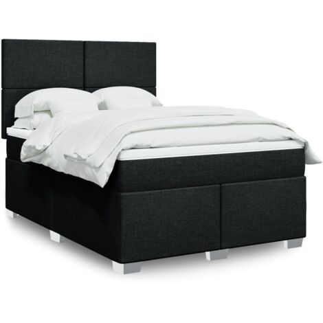 Boxspringbett mit Matratze Schwarz 140x200 cm Stoff vidaXL
