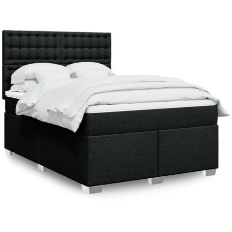 Boxspringbett mit Matratze Schwarz 140x200 cm Stoff vidaXL