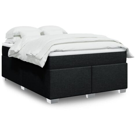 Boxspringbett mit Matratze Schwarz 140x200 cm Stoff vidaXL