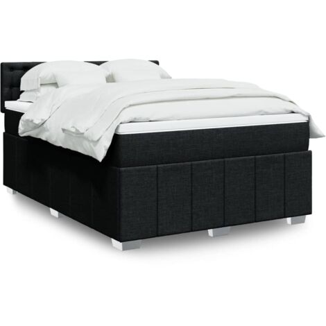Boxspringbett mit Matratze Schwarz 140x200 cm Stoff vidaXL