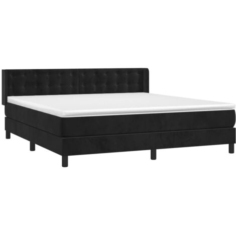 Boxspringbett mit Matratze Schwarz 160x200 cm Samt vidaXL