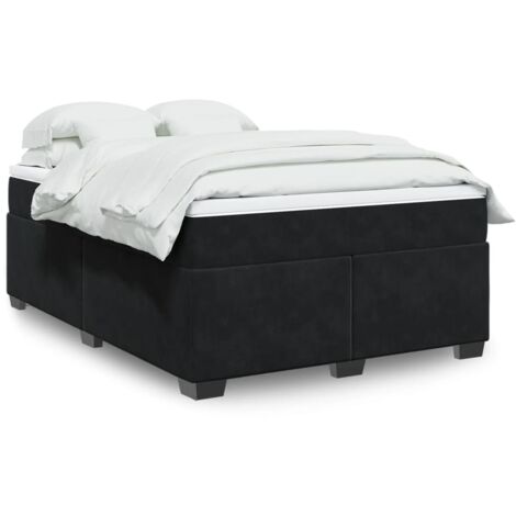 Boxspringbett mit Matratze Schwarz 160x200 cm Samt vidaXL